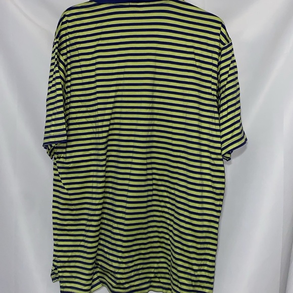 Peter Millar MENS size XL Blue and Yellow Polo Shirt Sporty Stripes Clean - Picture 9 of 9